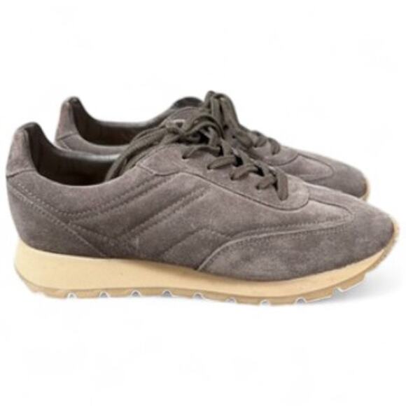 KOIO Unisex Retro Runner Italian Suede Java Grey Brown, 8 Men/9.5 Women - Picture 4 of 7